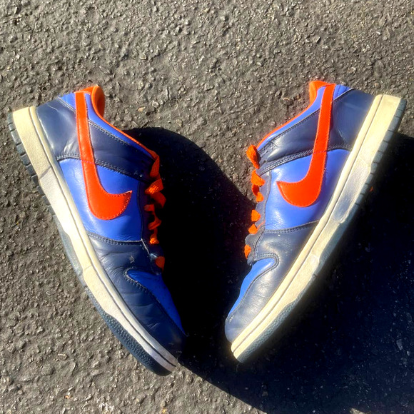 *RARE* BANNED LAME Nike iD Dunk Low 2008 316143-991 Navy Orange - Picture 2 of 5